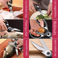 Durable Stainless Steel Kitchen Shears (420) – Sharp Blades and Ergonomic Handles for Easy Chicken, Duck, or Fish Cutting. Ideal for Cooking, Baking, and Meal Prep. High-Quality and Elegant Kitchen Utensil