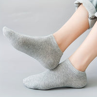 Women'S Classic Invisible Socks, Solid Color, Polyester 94% Spandex 6%, Knit Fabric, 200g/m², Hand Wash, for Women