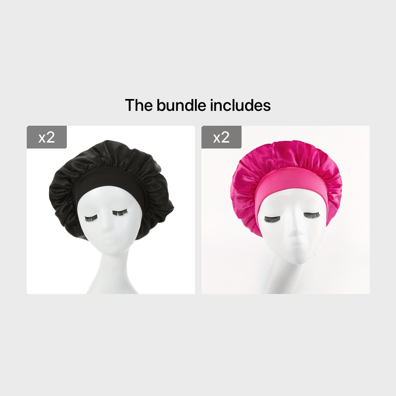 Awegeo Women'S Pink Satin Bonnet - Soft, Comfortable Sleep Cap with Ruffled Design, Oil-Free Polyester, Perfect for Hair Protection and Styling, Hair Protection Cap | Ruffled Bonnet | Oilfree Material