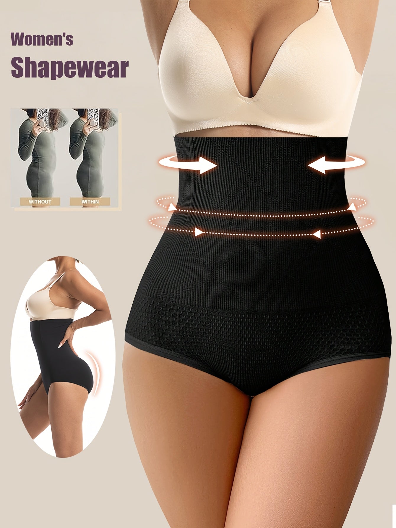 1 Pcs High Waist Shaping Panties Waist Trainer Body Shaper Tummy Sheath Woman Flat Belly Control Panties Hip Butt Lifter Briefs Panty Women Underwear Shapewear