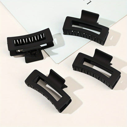 4pcs Strong Hold Hair Claw for Women - Medium Rectangle Clip with Non-Slip Grip for Thick and Thin Hair - Cute and Stylish Jaw Clip for Hair Styling Accessories