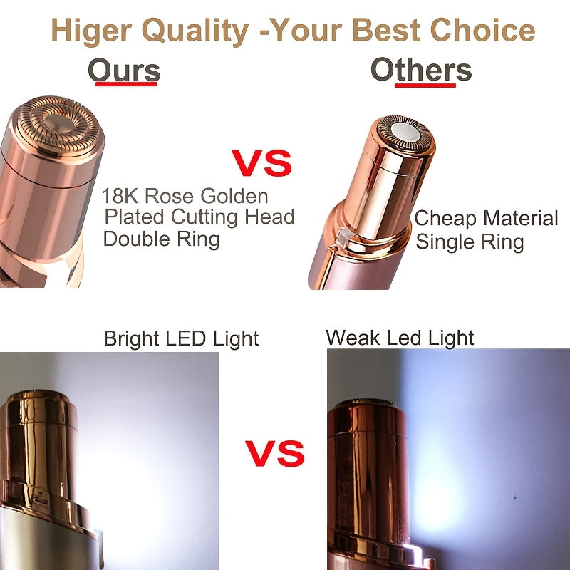 Conduroma Women's At- Painless Hair Removal Device - Portable Facial & Body Epilator with - Lithium, -C, Shaver & Epilator for Sensitive Beige, Compact & Hygienic Design