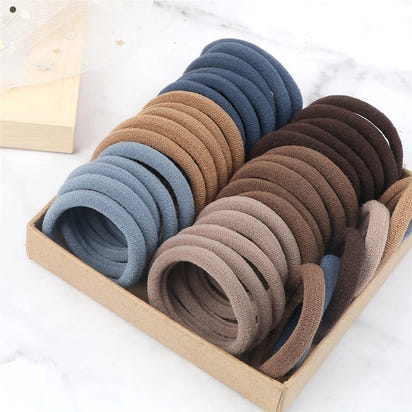 50pcs/Set Women   Basic Hair Bands 1.57inch Simple Solid Colors Elastic Headband Hair Ropes Ties Hair Accessories Ponytail Holder