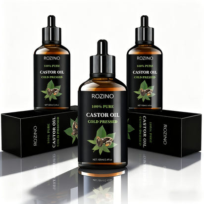 Castor Seed Essential Oil. Suitable for Massage, Light Beige Care, Gua Sha, Shower, Face, Body, Nails, Hair, And Eyelash Care. General Application.