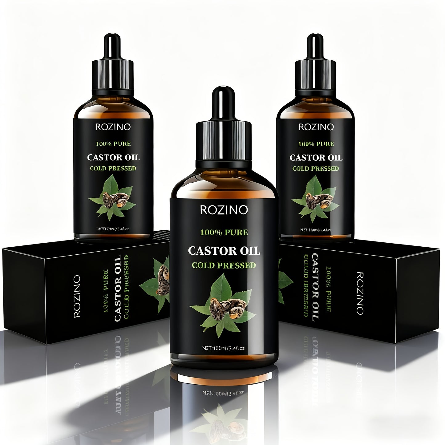 Castor Seed Essential Oil. Suitable for Massage, Light Beige Care, Gua Sha, Shower, Face, Body, Nails, Hair, And Eyelash Care. General Application.