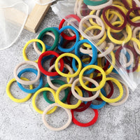 50pcs/Set Women   Basic Hair Bands 1.57inch Simple Solid Colors Elastic Headband Hair Ropes Ties Hair Accessories Ponytail Holder