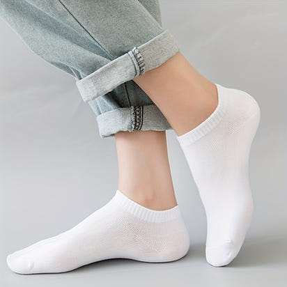 Women'S Classic Invisible Socks, Solid Color, Polyester 94% Spandex 6%, Knit Fabric, 200g/m², Hand Wash, for Women