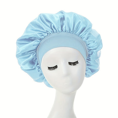 Awegeo Women'S Pink Satin Bonnet - Soft, Comfortable Sleep Cap with Ruffled Design, Oil-Free Polyester, Perfect for Hair Protection and Styling, Hair Protection Cap | Ruffled Bonnet | Oilfree Material