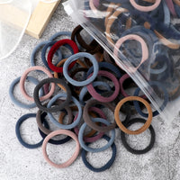 50pcs/Set Women   Basic Hair Bands 1.57inch Simple Solid Colors Elastic Headband Hair Ropes Ties Hair Accessories Ponytail Holder