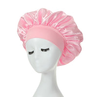 Awegeo Women'S Pink Satin Bonnet - Soft, Comfortable Sleep Cap with Ruffled Design, Oil-Free Polyester, Perfect for Hair Protection and Styling, Hair Protection Cap | Ruffled Bonnet | Oilfree Material