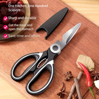 Durable Stainless Steel Kitchen Shears (420) – Sharp Blades and Ergonomic Handles for Easy Chicken, Duck, or Fish Cutting. Ideal for Cooking, Baking, and Meal Prep. High-Quality and Elegant Kitchen Utensil