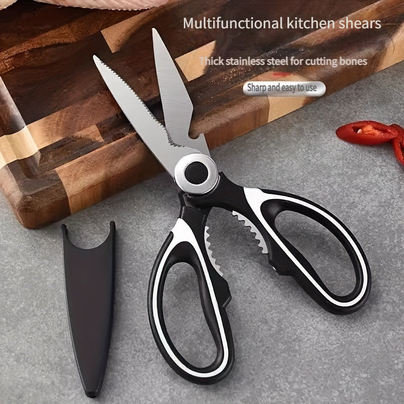 Durable Stainless Steel Kitchen Shears (420) – Sharp Blades and Ergonomic Handles for Easy Chicken, Duck, or Fish Cutting. Ideal for Cooking, Baking, and Meal Prep. High-Quality and Elegant Kitchen Utensil