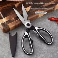 Durable Stainless Steel Kitchen Shears (420) – Sharp Blades and Ergonomic Handles for Easy Chicken, Duck, or Fish Cutting. Ideal for Cooking, Baking, and Meal Prep. High-Quality and Elegant Kitchen Utensil