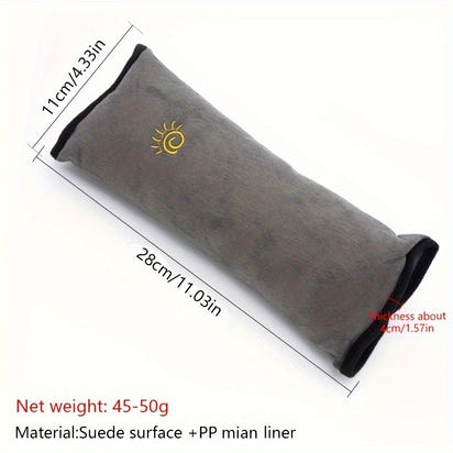 Soft Auto Seat Strap Headrest Neck Support - Car Seat Belt Pillow, Shoulder Pads, Safety Belt Protector Cushion, Comfortable Fabric Material for Enhanced Comfort and Safety, Car Comfort Accessory | Sun Design Pillow | Durable