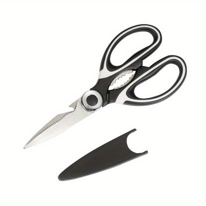 Durable Stainless Steel Kitchen Shears (420) – Sharp Blades and Ergonomic Handles for Easy Chicken, Duck, or Fish Cutting. Ideal for Cooking, Baking, and Meal Prep. High-Quality and Elegant Kitchen Utensil