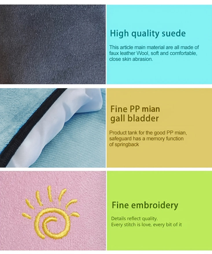 Soft Auto Seat Strap Headrest Neck Support - Car Seat Belt Pillow, Shoulder Pads, Safety Belt Protector Cushion, Comfortable Fabric Material for Enhanced Comfort and Safety, Car Comfort Accessory | Sun Design Pillow | Durable