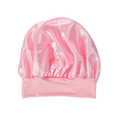 Awegeo Women'S Pink Satin Bonnet - Soft, Comfortable Sleep Cap with Ruffled Design, Oil-Free Polyester, Perfect for Hair Protection and Styling, Hair Protection Cap | Ruffled Bonnet | Oilfree Material