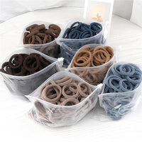50pcs/Set Women   Basic Hair Bands 1.57inch Simple Solid Colors Elastic Headband Hair Ropes Ties Hair Accessories Ponytail Holder