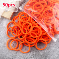 50pcs/Set Women   Basic Hair Bands 1.57inch Simple Solid Colors Elastic Headband Hair Ropes Ties Hair Accessories Ponytail Holder