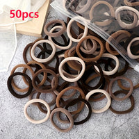 50pcs/Set Women   Basic Hair Bands 1.57inch Simple Solid Colors Elastic Headband Hair Ropes Ties Hair Accessories Ponytail Holder
