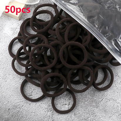 50pcs/Set Women   Basic Hair Bands 1.57inch Simple Solid Colors Elastic Headband Hair Ropes Ties Hair Accessories Ponytail Holder