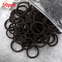 50pcs/Set Women   Basic Hair Bands 1.57inch Simple Solid Colors Elastic Headband Hair Ropes Ties Hair Accessories Ponytail Holder