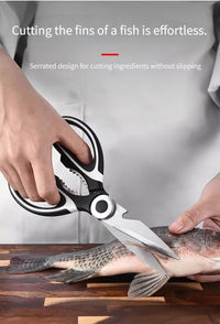 Durable Stainless Steel Kitchen Shears (420) – Sharp Blades and Ergonomic Handles for Easy Chicken, Duck, or Fish Cutting. Ideal for Cooking, Baking, and Meal Prep. High-Quality and Elegant Kitchen Utensil