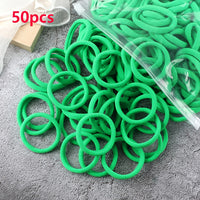50pcs/Set Women   Basic Hair Bands 1.57inch Simple Solid Colors Elastic Headband Hair Ropes Ties Hair Accessories Ponytail Holder