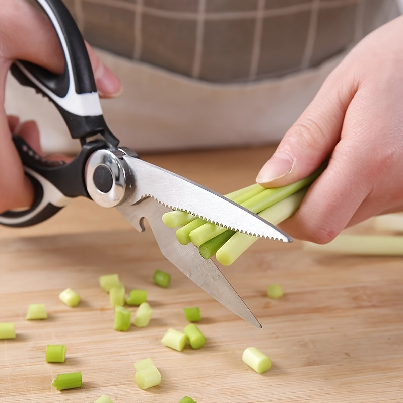 Durable Stainless Steel Kitchen Shears (420) – Sharp Blades and Ergonomic Handles for Easy Chicken, Duck, or Fish Cutting. Ideal for Cooking, Baking, and Meal Prep. High-Quality and Elegant Kitchen Utensil