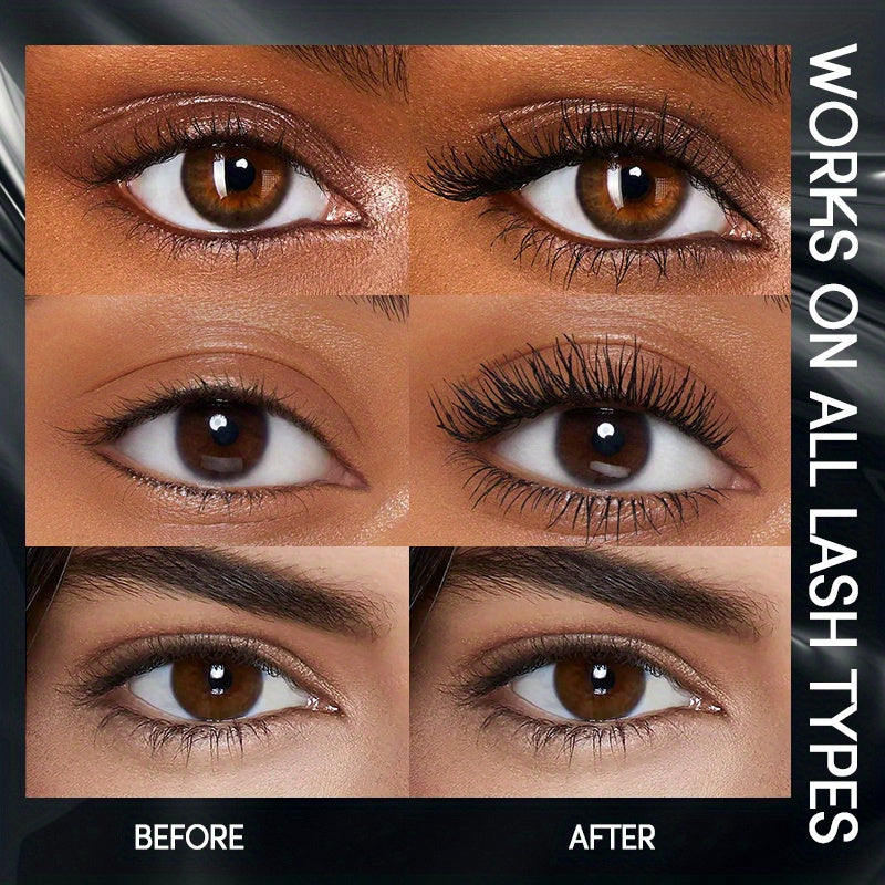 Voluminous Mascara - Water-Resistant Formula with Full and Luscious Lashes, Natural-Looking Definition, Extreme Length and Volume, Smudge-Proof, Flake-Free, and All-Day Wear - Intense Black Pigment, Lasts from Morning to Nigh