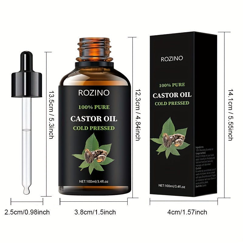 Castor Seed Essential Oil. Suitable for Massage, Light Beige Care, Gua Sha, Shower, Face, Body, Nails, Hair, And Eyelash Care. General Application.