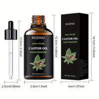 Castor Seed Essential Oil. Suitable for Massage, Light Beige Care, Gua Sha, Shower, Face, Body, Nails, Hair, And Eyelash Care. General Application.