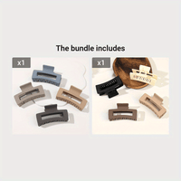 4pcs Strong Hold Hair Claw for Women - Medium Rectangle Clip with Non-Slip Grip for Thick and Thin Hair - Cute and Stylish Jaw Clip for Hair Styling Accessories