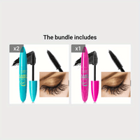 Voluminous Mascara - Water-Resistant Formula with Full and Luscious Lashes, Natural-Looking Definition, Extreme Length and Volume, Smudge-Proof, Flake-Free, and All-Day Wear - Intense Black Pigment, Lasts from Morning to Nigh