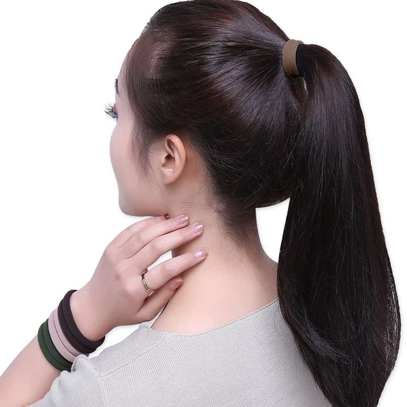 50pcs/Set Women   Basic Hair Bands 1.57inch Simple Solid Colors Elastic Headband Hair Ropes Ties Hair Accessories Ponytail Holder