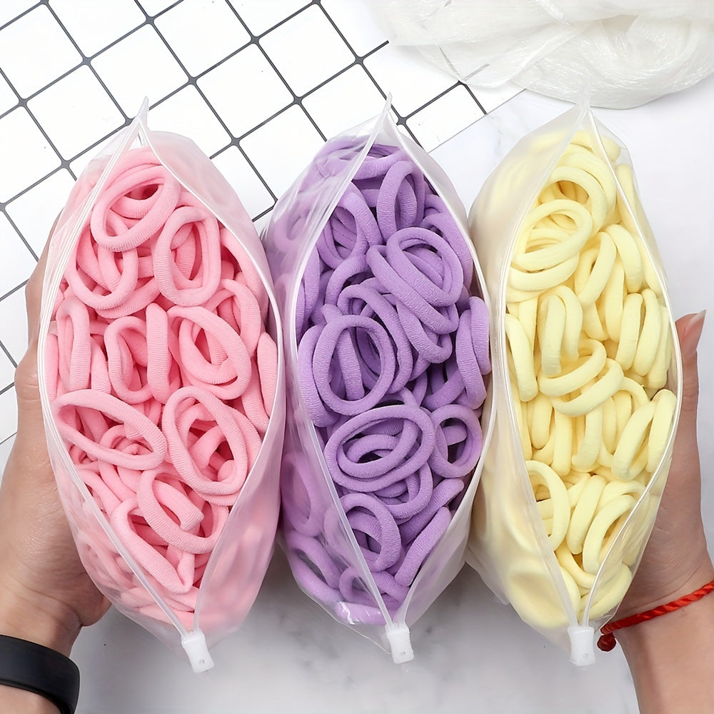 50pcs/Set Women   Basic Hair Bands 1.57inch Simple Solid Colors Elastic Headband Hair Ropes Ties Hair Accessories Ponytail Holder