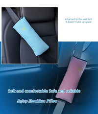 Soft Auto Seat Strap Headrest Neck Support - Car Seat Belt Pillow, Shoulder Pads, Safety Belt Protector Cushion, Comfortable Fabric Material for Enhanced Comfort and Safety, Car Comfort Accessory | Sun Design Pillow | Durable