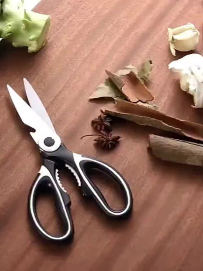 Durable Stainless Steel Kitchen Shears (420) – Sharp Blades and Ergonomic Handles for Easy Chicken, Duck, or Fish Cutting. Ideal for Cooking, Baking, and Meal Prep. High-Quality and Elegant Kitchen Utensil