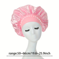 Awegeo Women'S Pink Satin Bonnet - Soft, Comfortable Sleep Cap with Ruffled Design, Oil-Free Polyester, Perfect for Hair Protection and Styling, Hair Protection Cap | Ruffled Bonnet | Oilfree Material