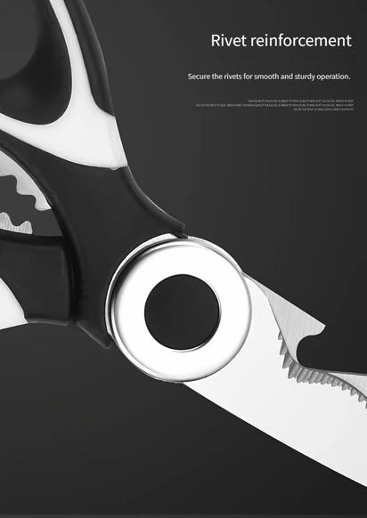 Durable Stainless Steel Kitchen Shears (420) – Sharp Blades and Ergonomic Handles for Easy Chicken, Duck, or Fish Cutting. Ideal for Cooking, Baking, and Meal Prep. High-Quality and Elegant Kitchen Utensil